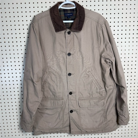 Womens tan barn chore Field Jacket size large Lands’ End - Picture 2 of 14